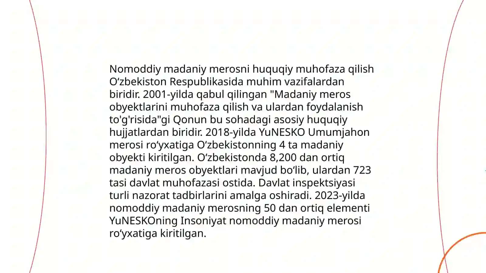 Nomoddiy madaniy meros muhofazasi bilan boĝliq narmativ huquqiy hujjatlar 3