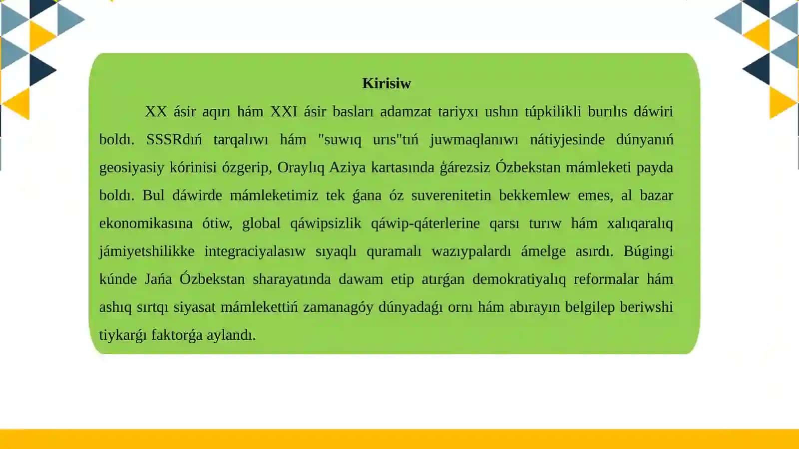 «Jáhan táriyx» páninen prezentatsiya jumısı 3