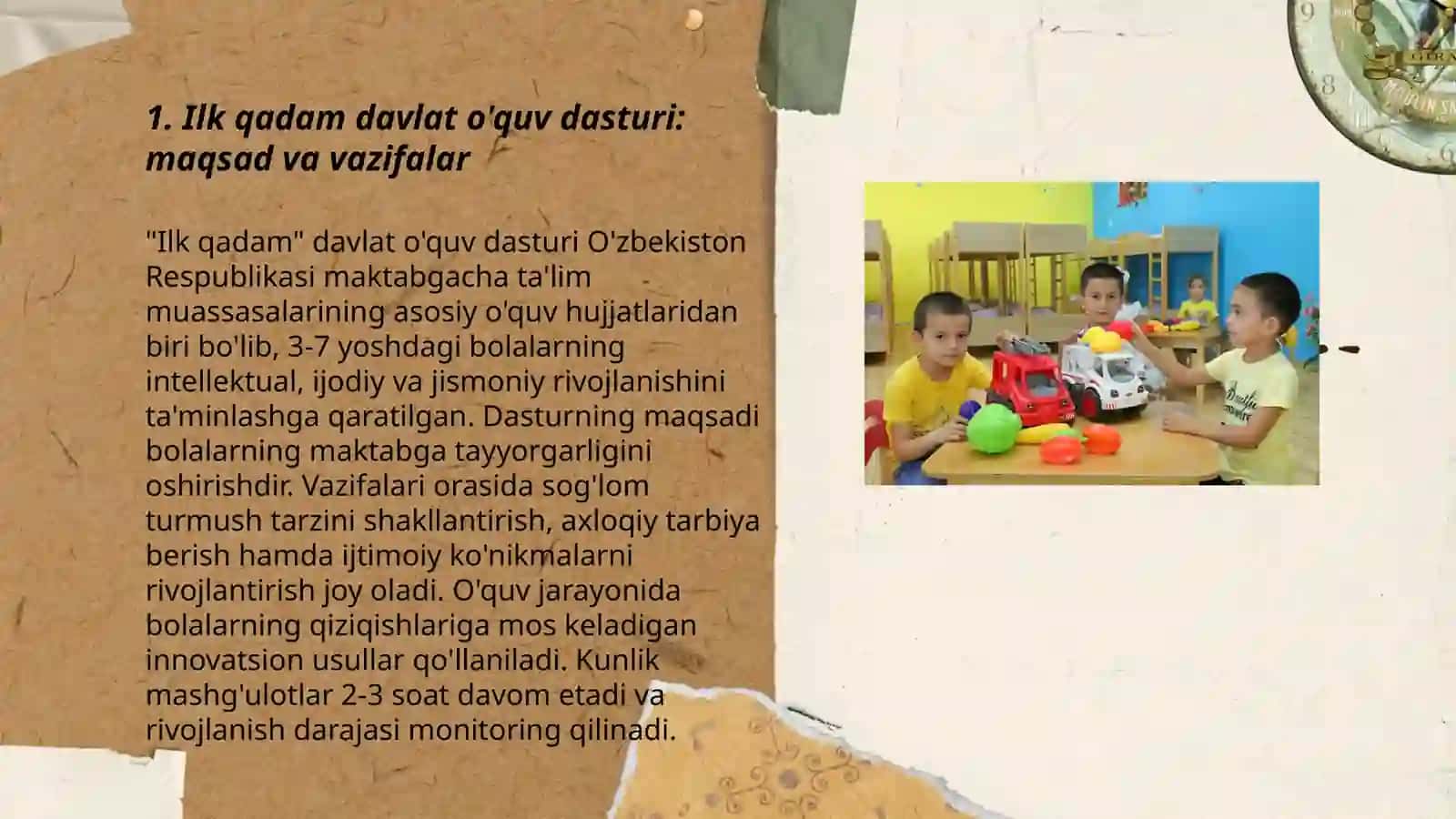 Ilk qadam davlat o'quv dasturi: maqsad va vazifalar 3