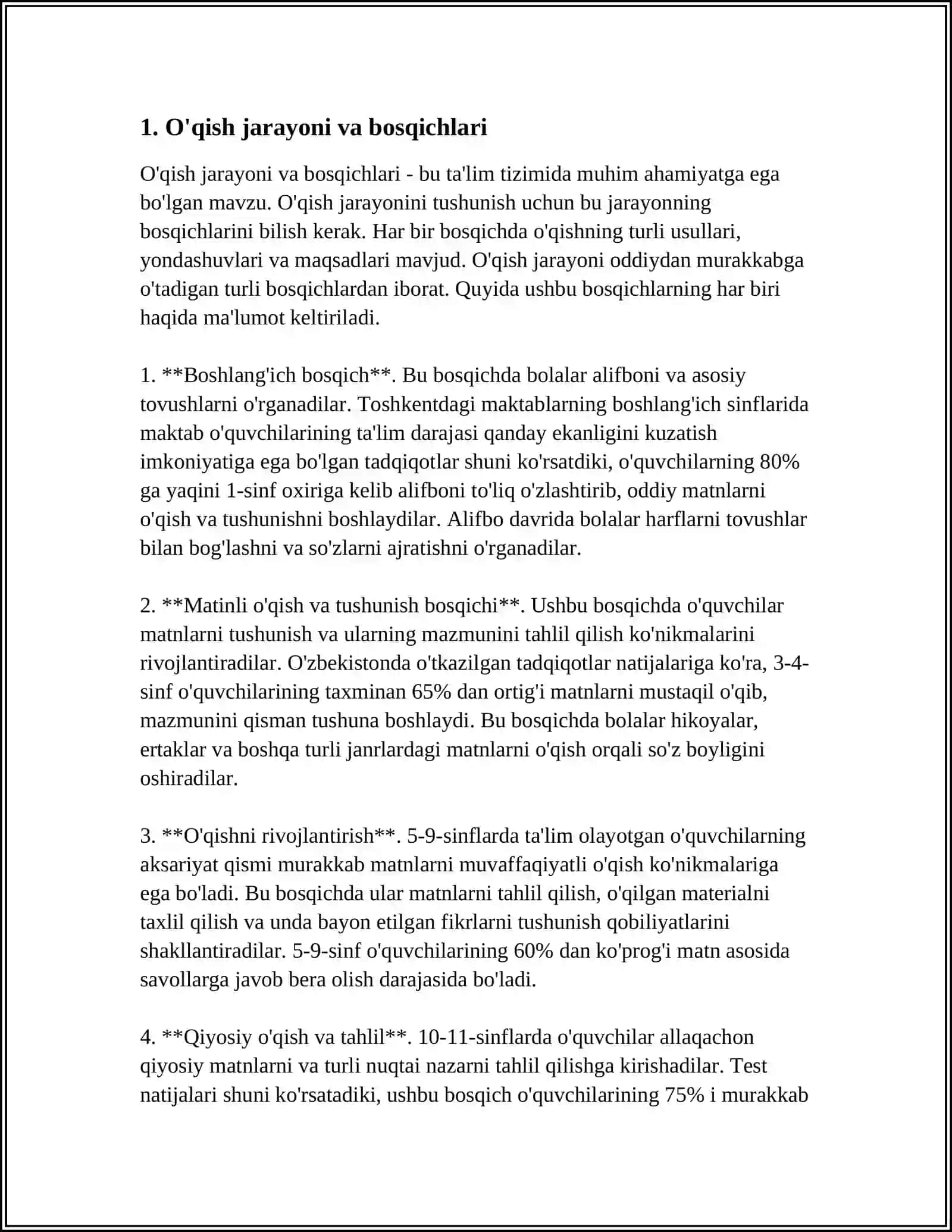 O'qish va yozish - nutq faoliyatining turi 3