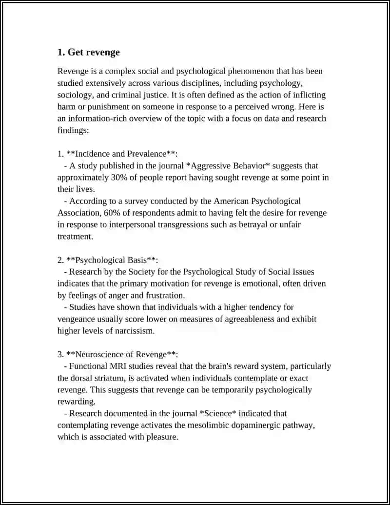 Revenge: A Psychological Perspective 3