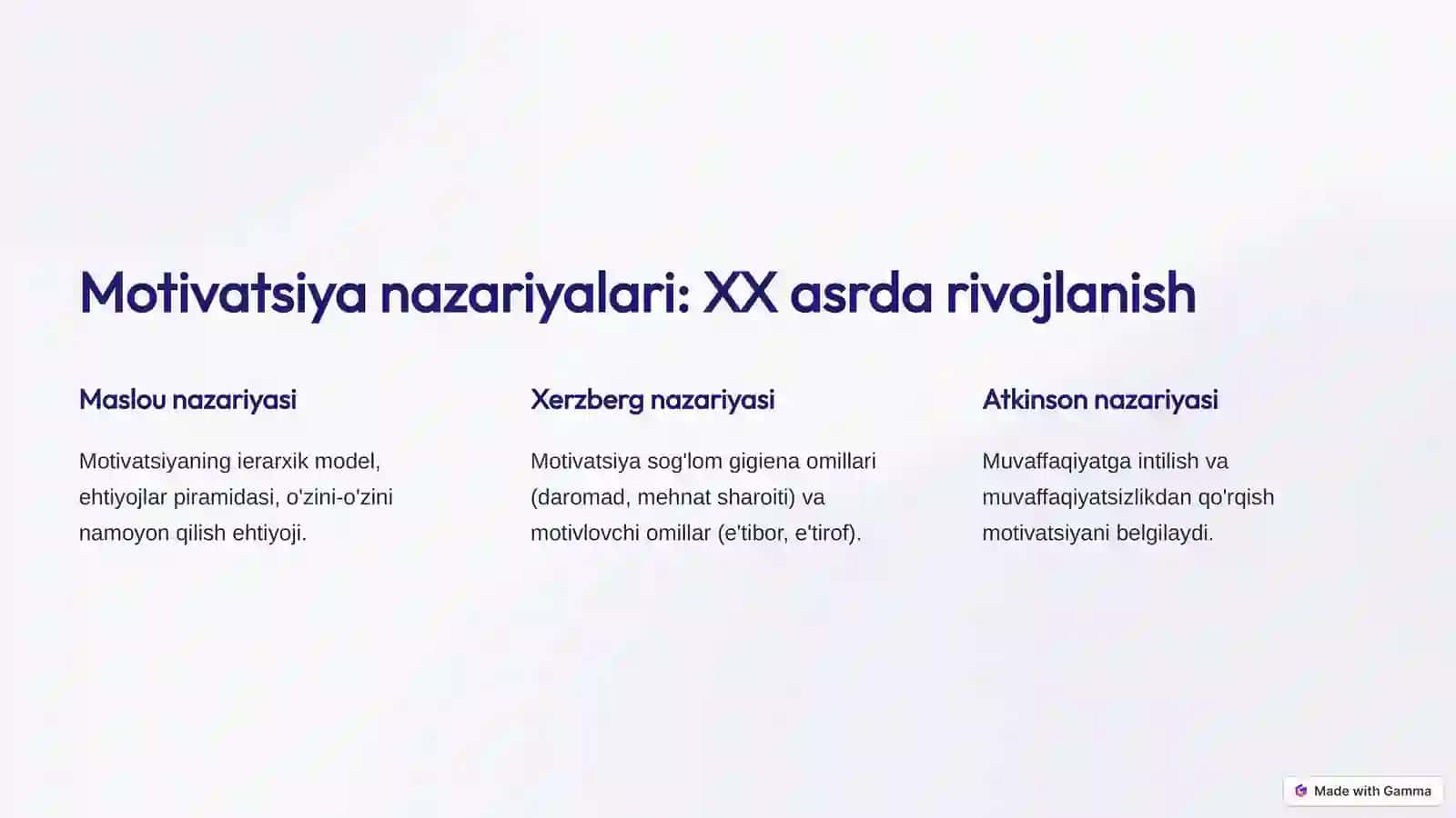 Xorij psixologiyasida motiv va motivatsiya muammosi 3