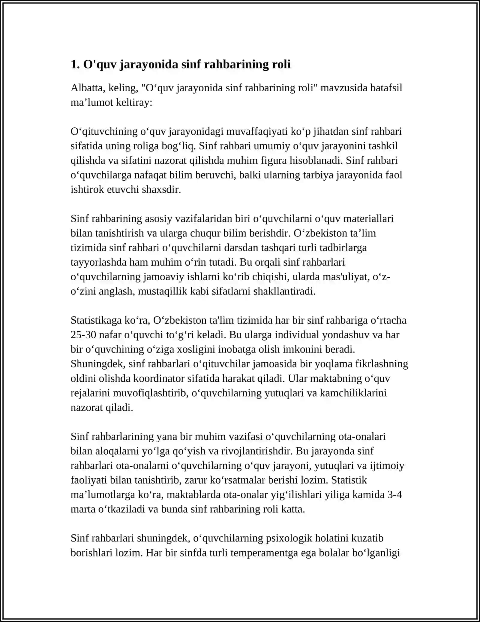 SINF RAHBARINING SINF JAMOASINI JIPSLASHTIRISHDA MAKTAB JAMOAT TASHKILOTLARI BILAN OLIB BORILADIGAN ISHLAR 3
