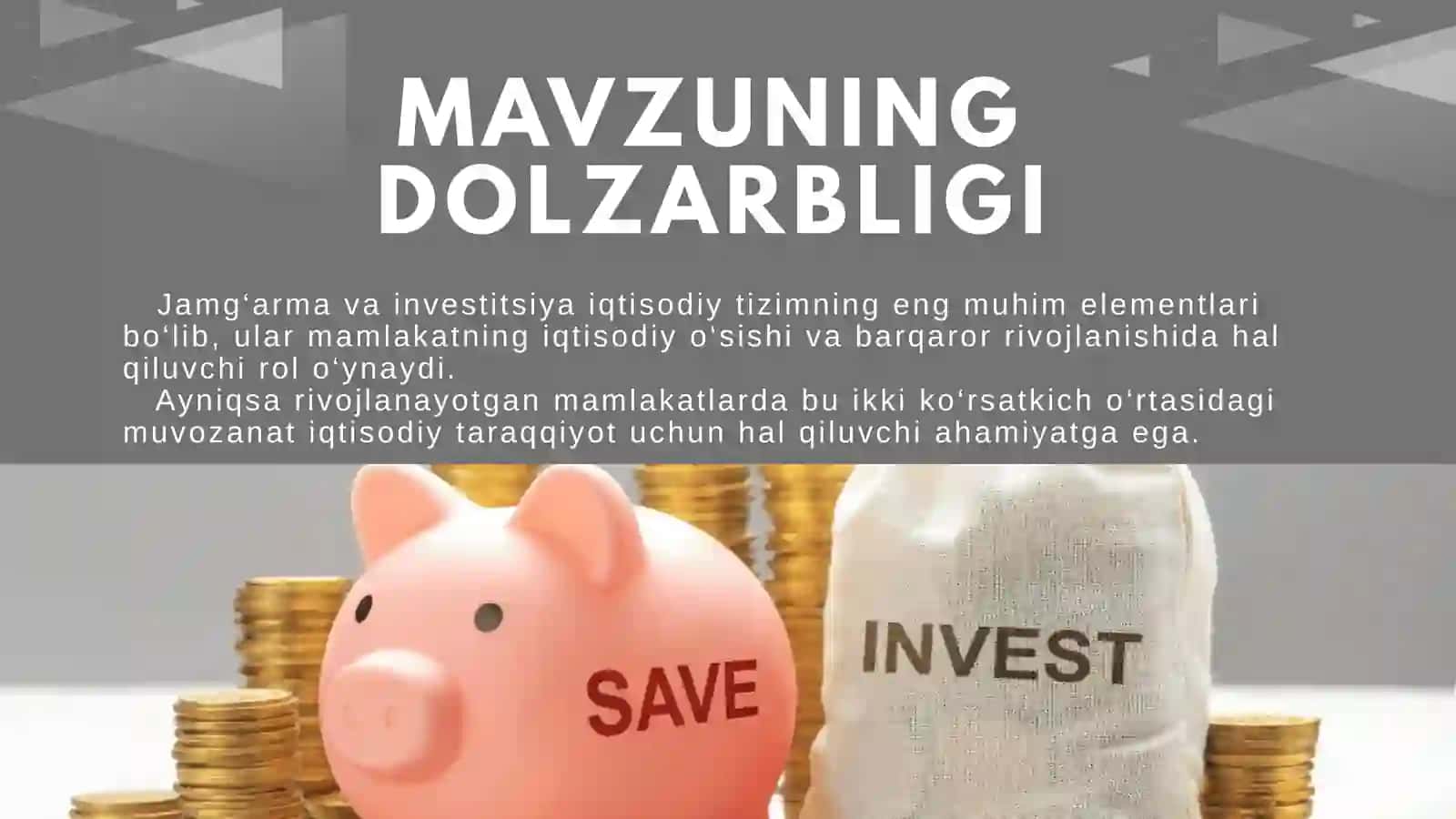 Jamg'arma va investitsiya muvozanati,real foiz stavkasining shakllanishi 3