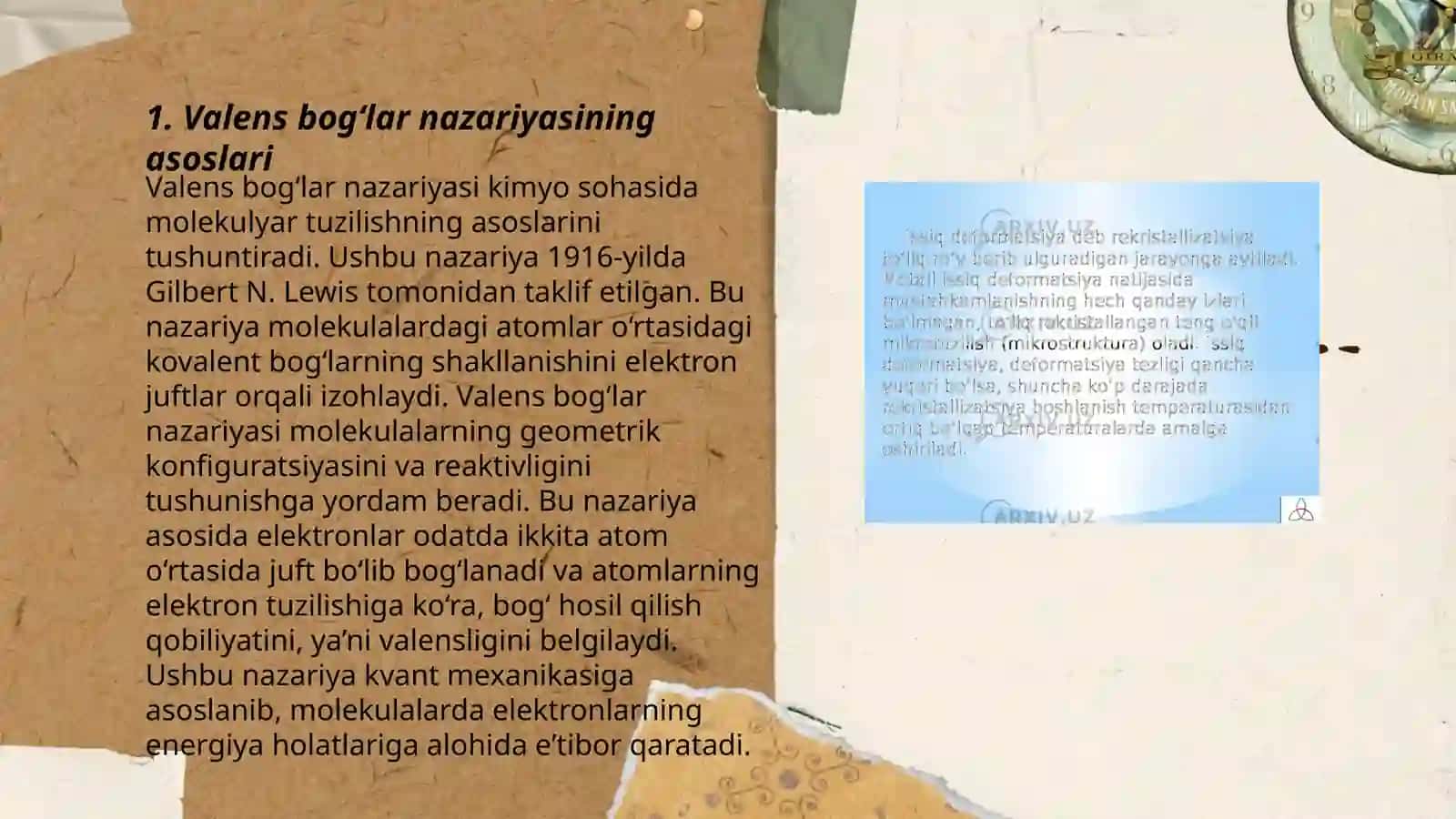 Valens bogʻlar nazariyasi. Molekular orbitallar usuli. Geteroatomli molekularning hosil boʻlishini MO usulida oʻrganish 3