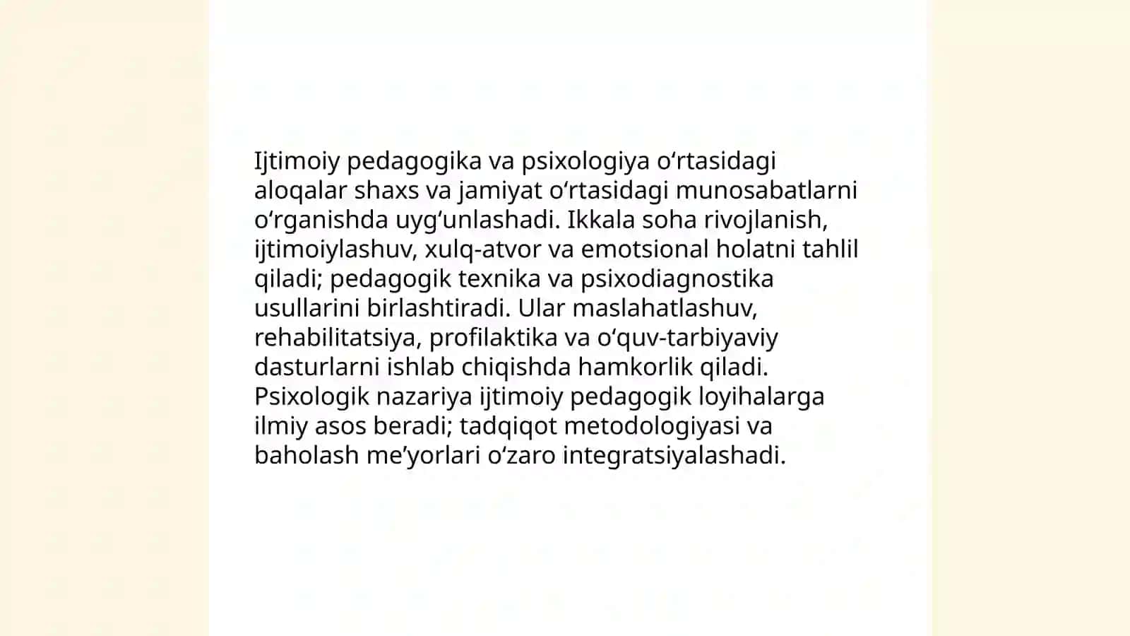 Ijtimoiy pedagogika va psixologiya oʻrtasidagi aloqalar 3