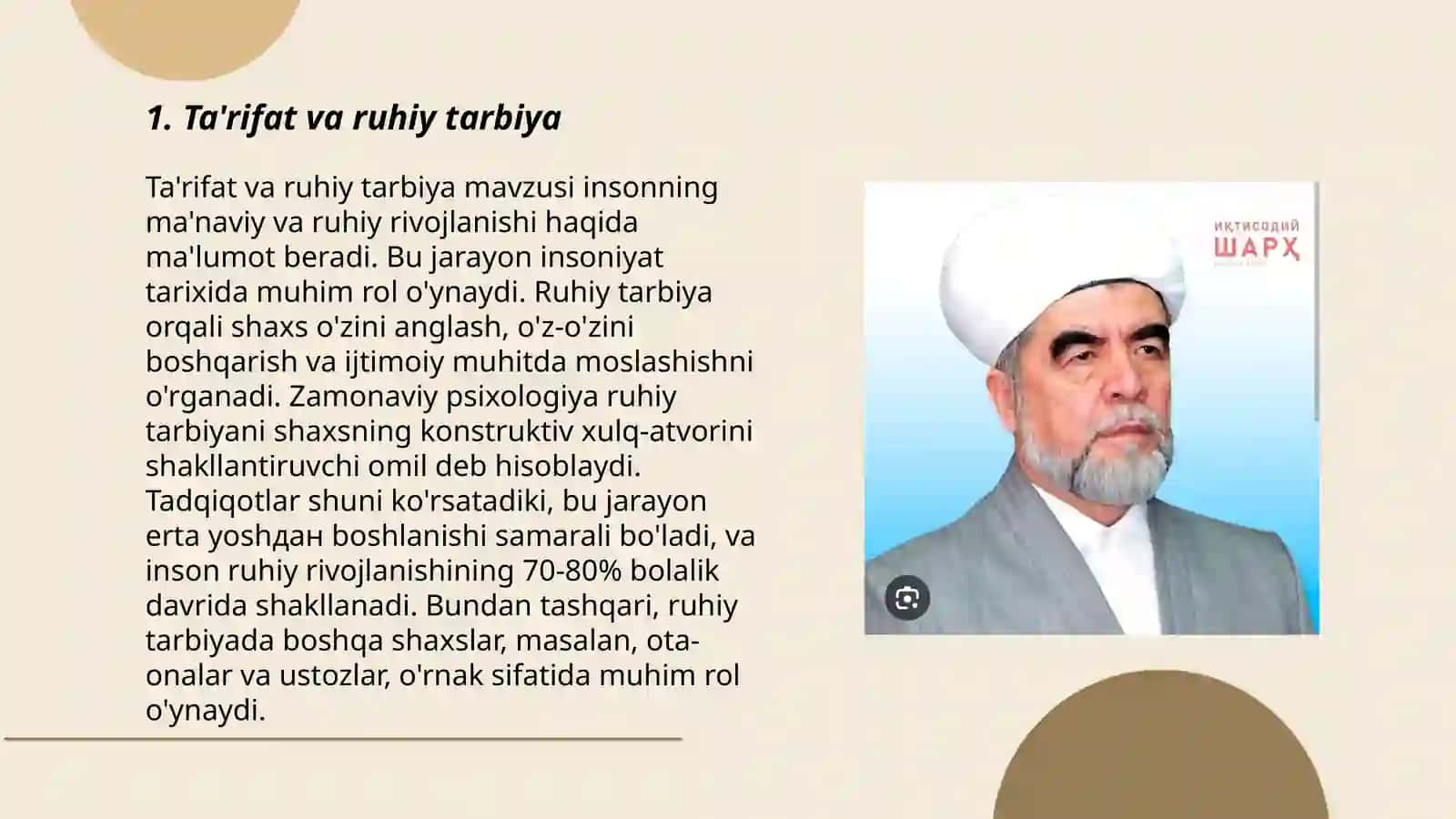 Shayx Muxammad Sodiq Muhammad Yusufning "Ruhiy tarbiya" asari mazmuni 3