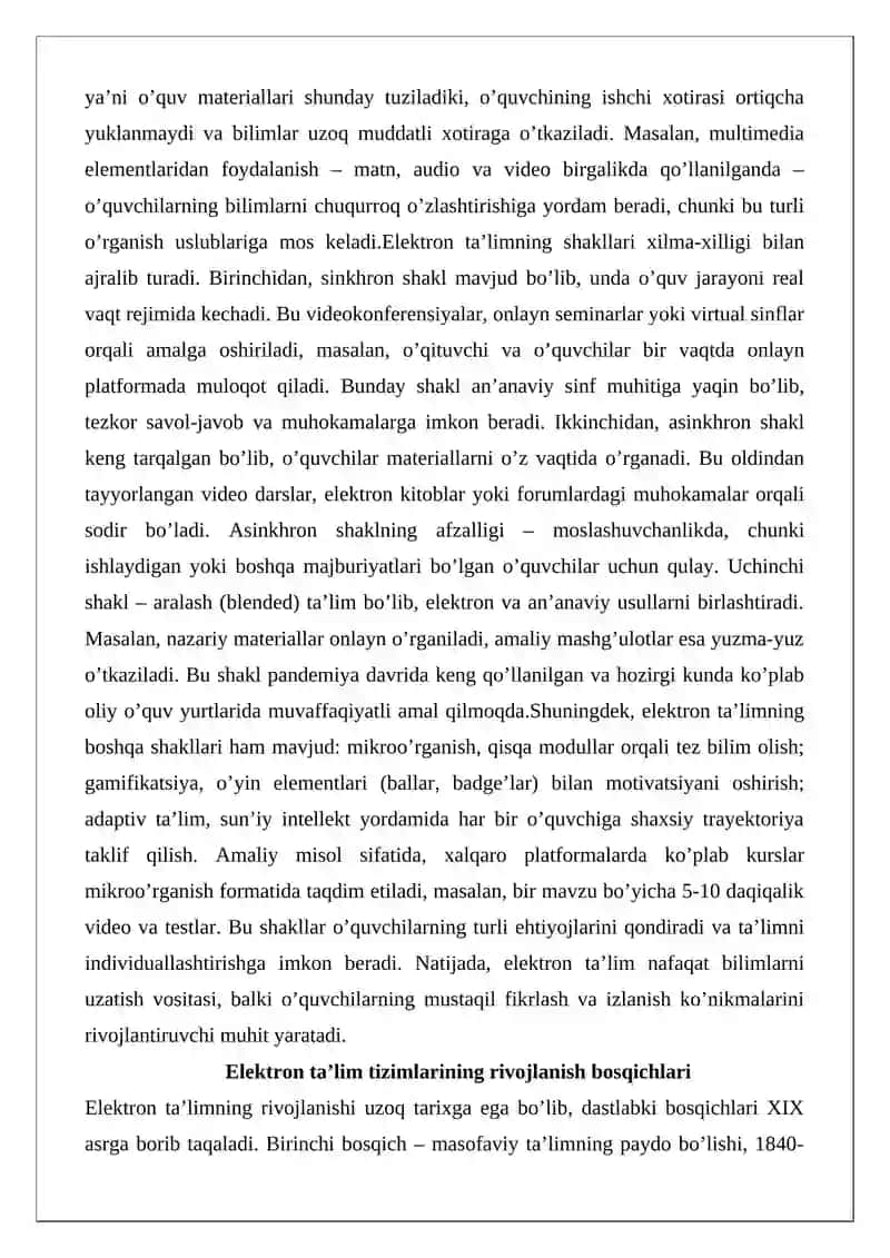 Elektron ta’lim tizimlari va masofaviy o‘qitishning afzalliklari 3