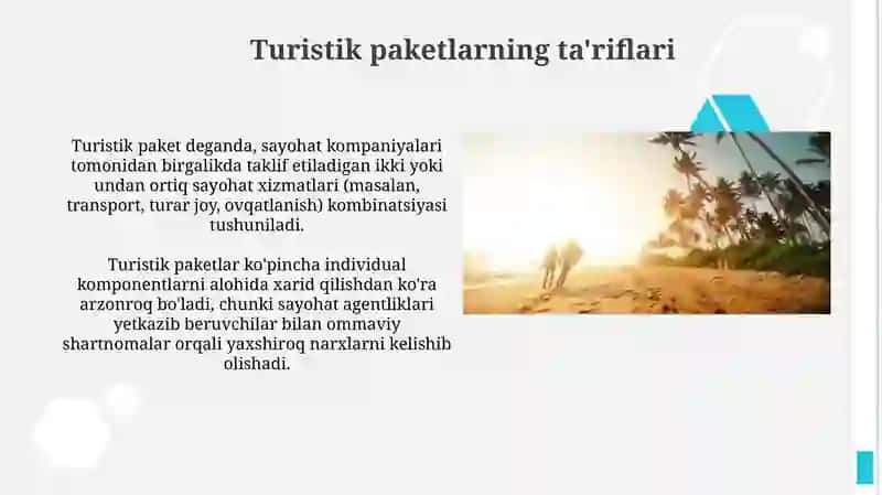 Turistik paketlar turlari va ularning oʻziga xosligi 3