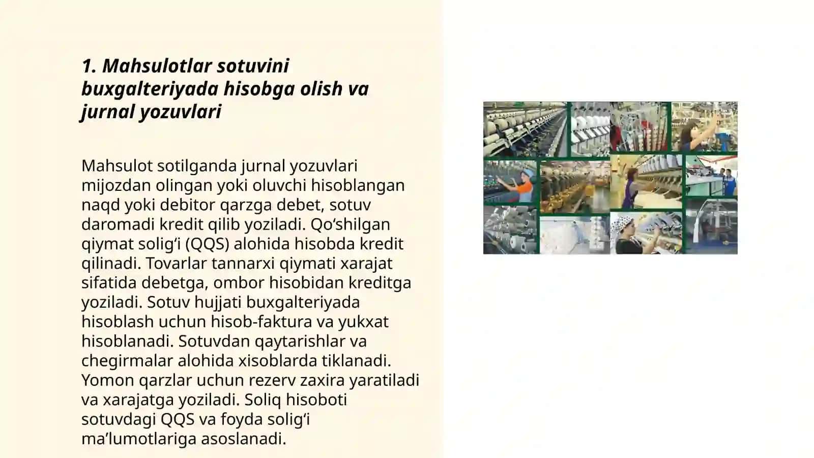 Mahsulotlarni ishlarini xizmatlarini sotishni hisobga olish va soliqqa tortish 3