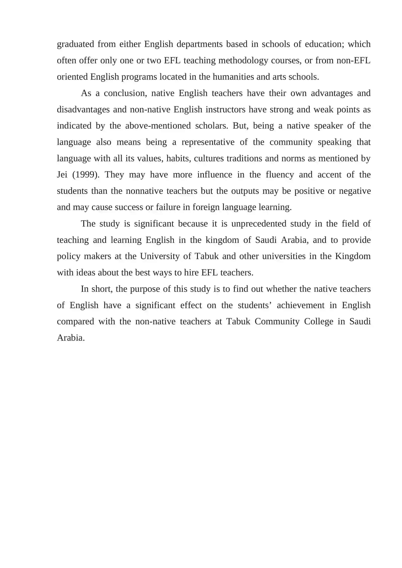 THE DIFFERENCE BETWEEN NON- NATIVE TEACHERS AND NATIVE TEACHERS' METHODS IN FOREIGN LANGUAGE TEACHING 3