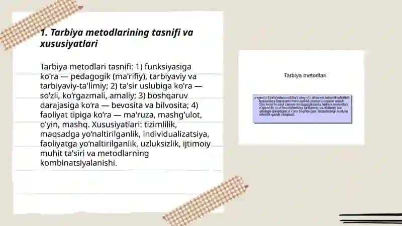 Tarbiya metodlari va vositalari 3