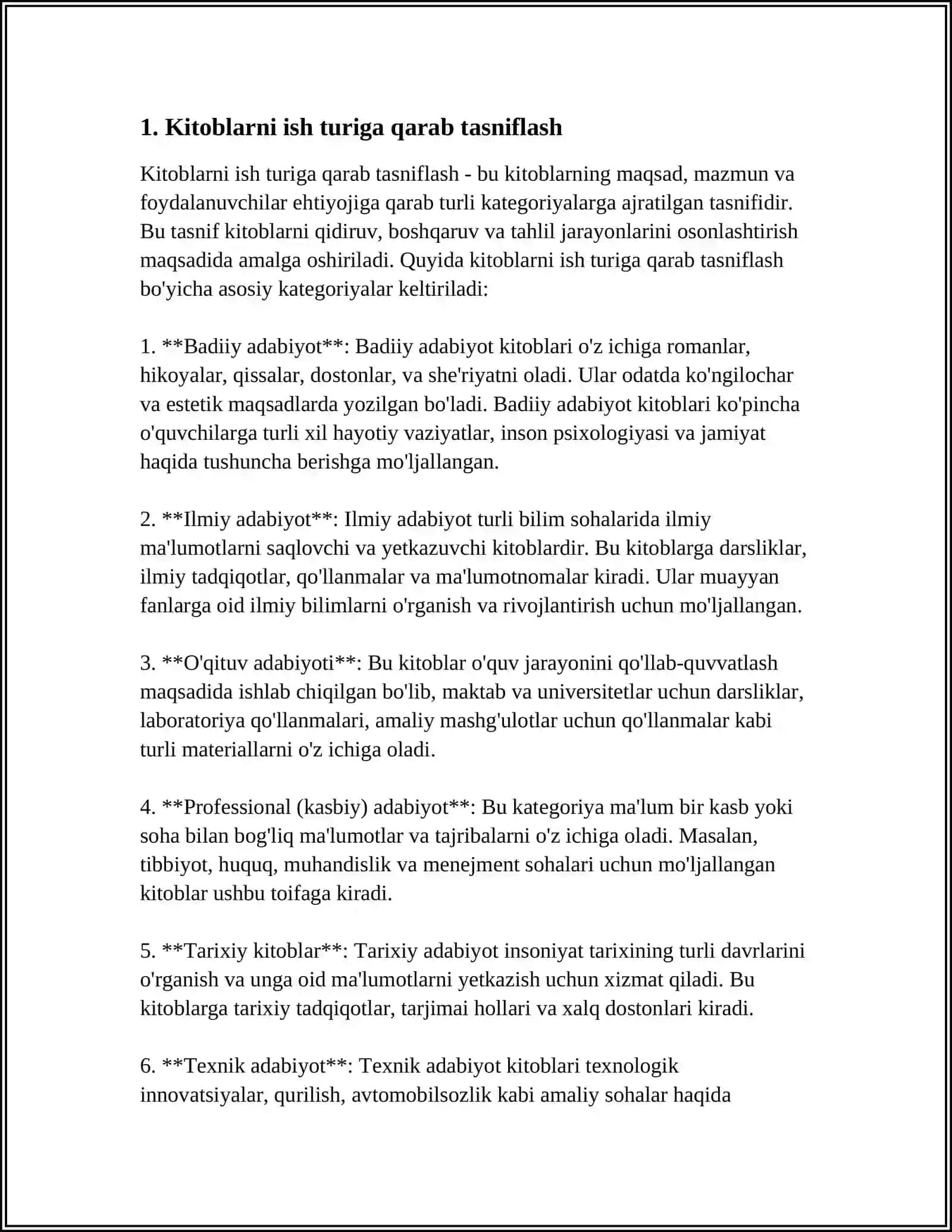 TO'PLAMLARNI SINFLARGA AJRATISHGA OID MISOLLAR 3
