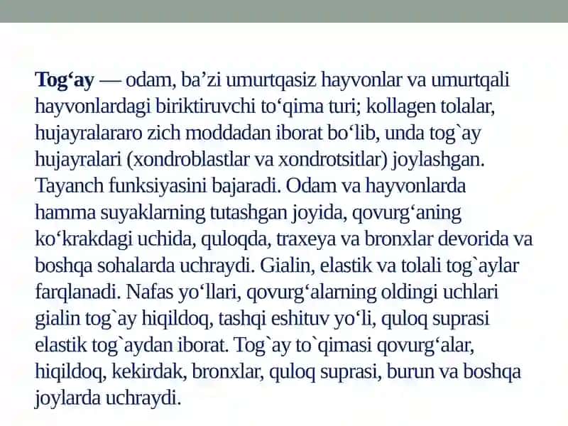Tog’ay to’qimasining regeneratsiyasi va                   transplantatsiyasi mavzusida tayyorlagan 3