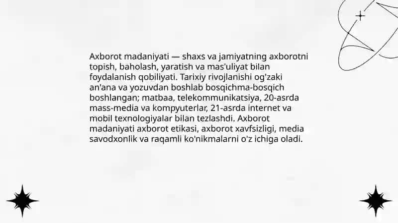 Axborot madaniyati tushuchasi 3