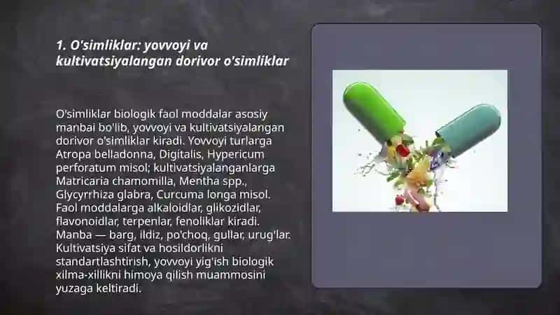 Biologik faol moddalar olish manbalari 3