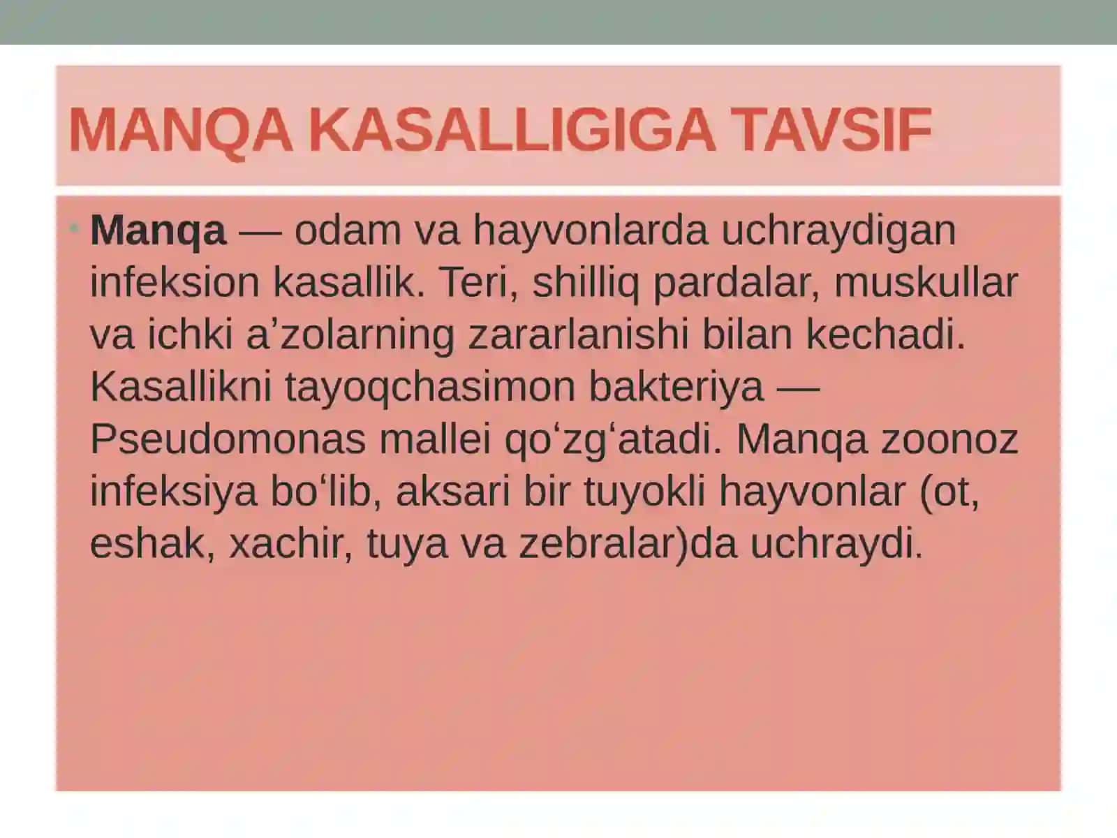 Manqa kasalligi qo’zg’atuvchisini laboratoriya diagnostikasi 3