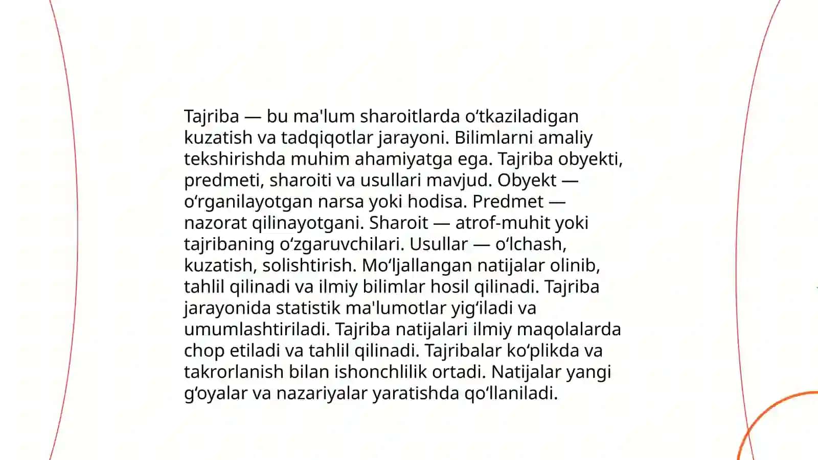 Tajribaning asosiy turlari haqida ma'lumot toʻplash 3