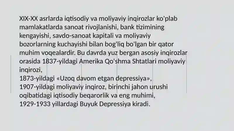 XIX-XX asrlarda iqtisodiy va moliyaviy inqirozlar 3