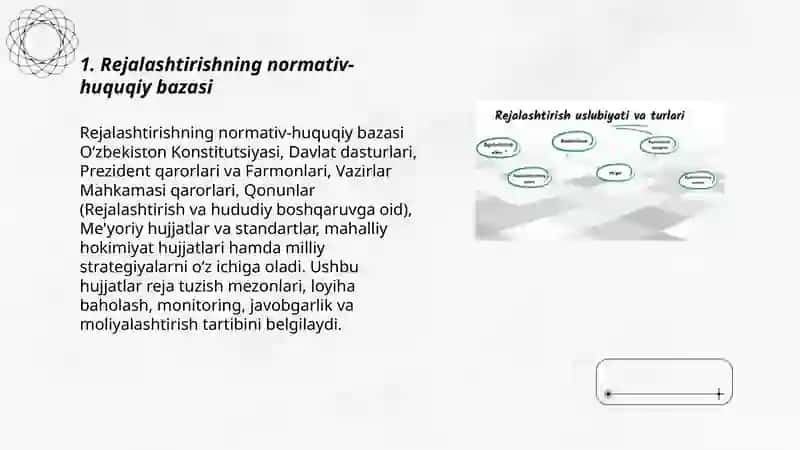 Rejalashtirishning normativ asoslari 3