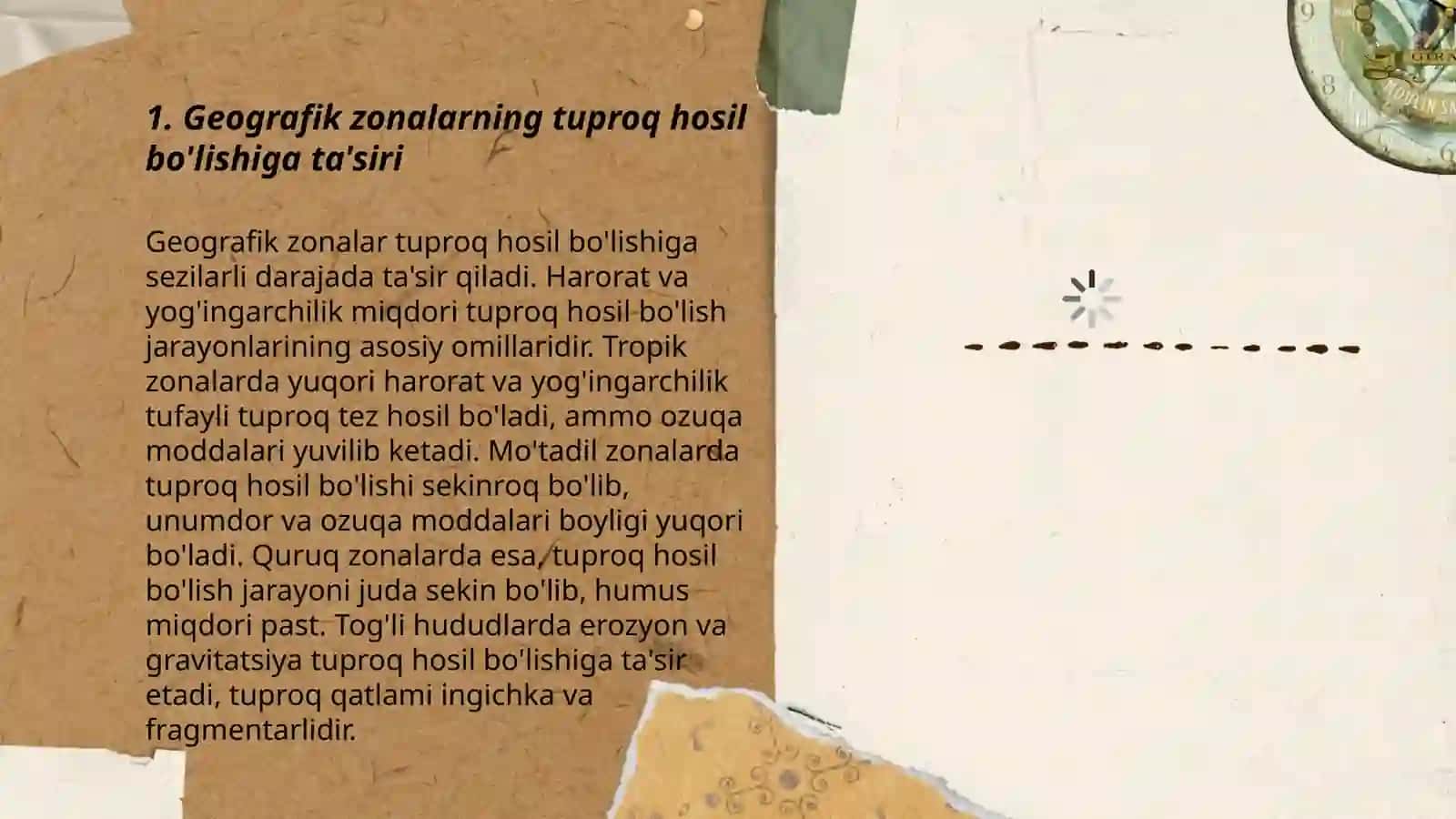 Geografik zo'nalar bo'yicha tuproq hosil qiluvchi jarayonlar 3