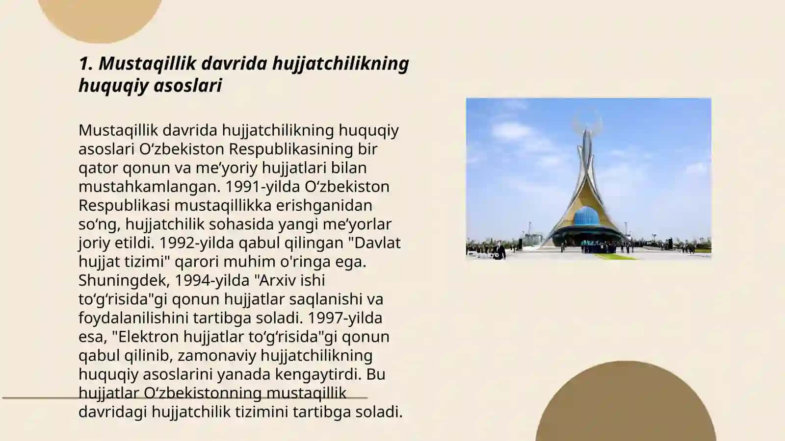 Mustaqillik davrida hujjatchilikning takomillashuvi 3