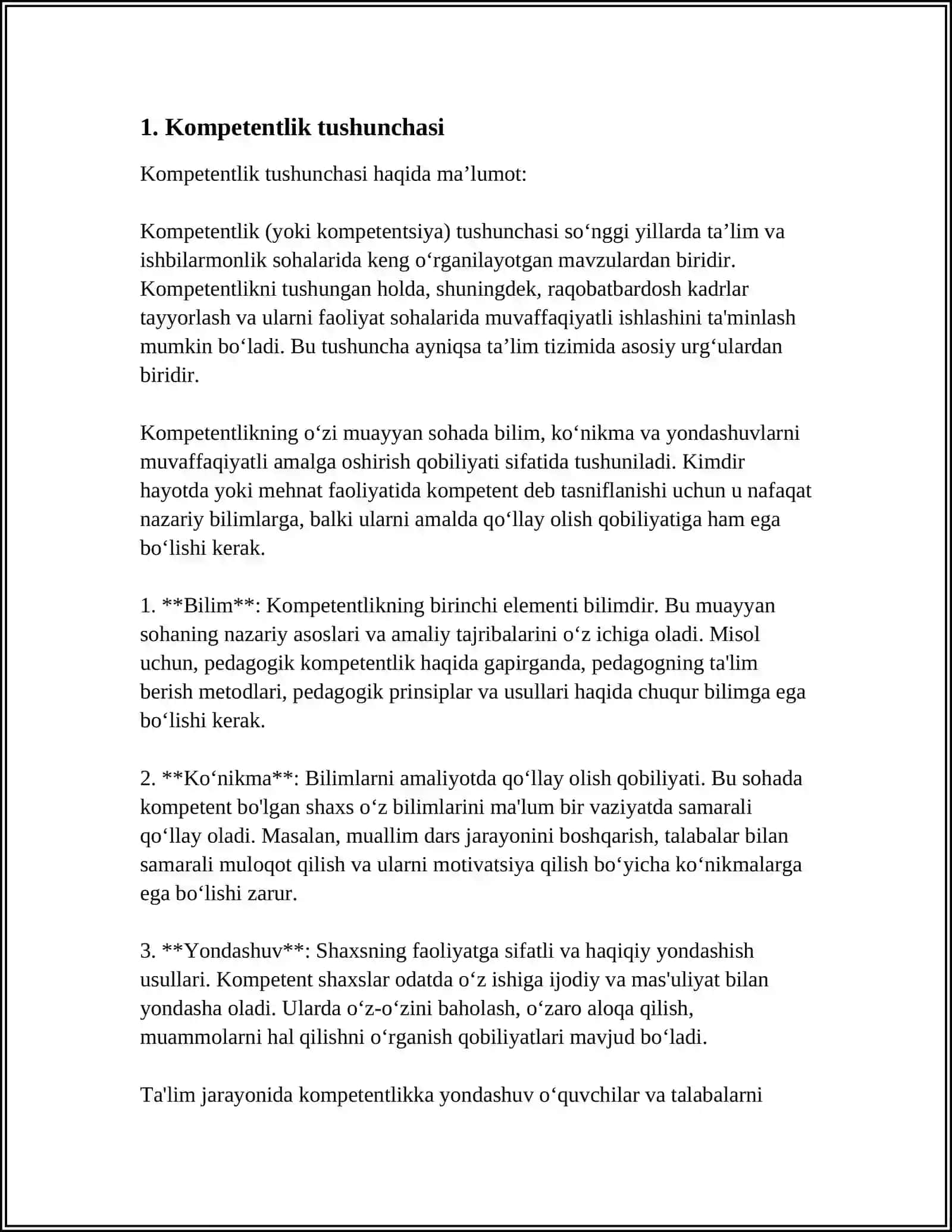 METODIK KOMPITENTLIK VA UNING ASOSIY XUSUSIYATI 3