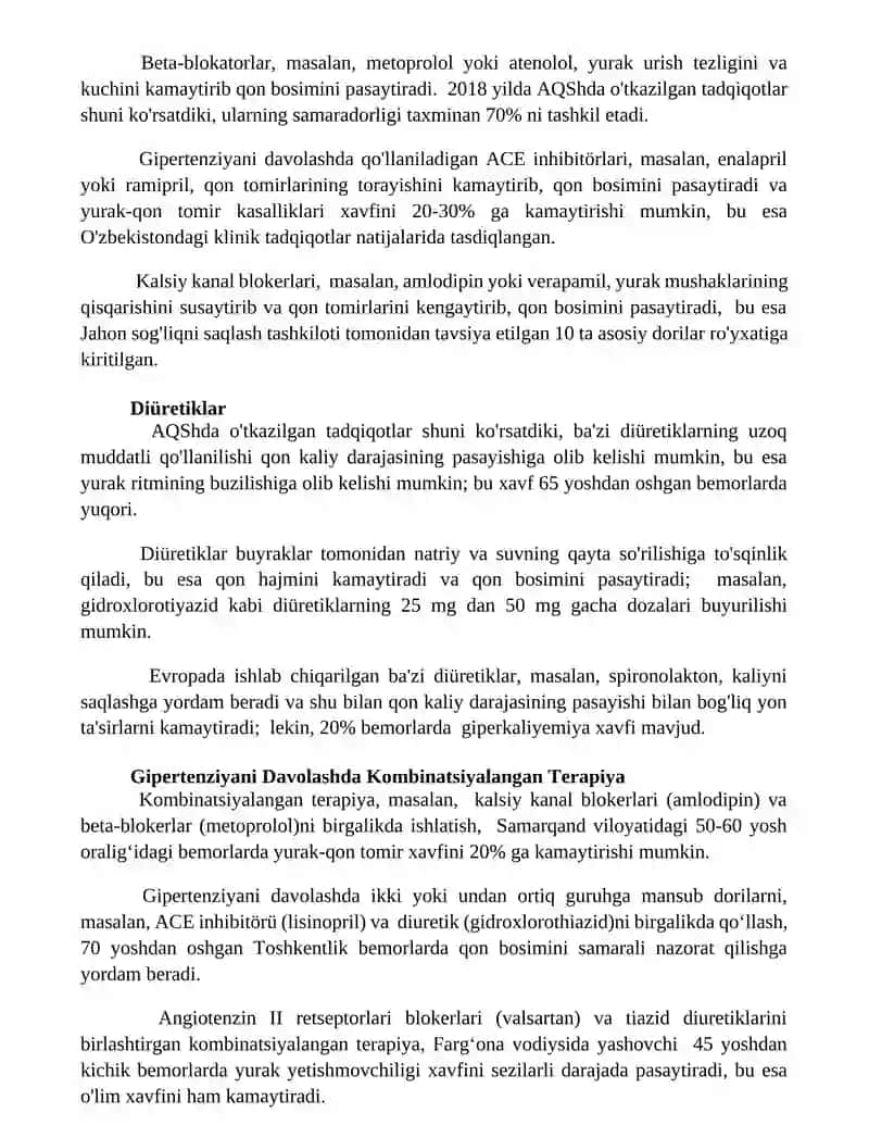 Arterial gipertenziya sindromida dori vositalarni qollanishi 3