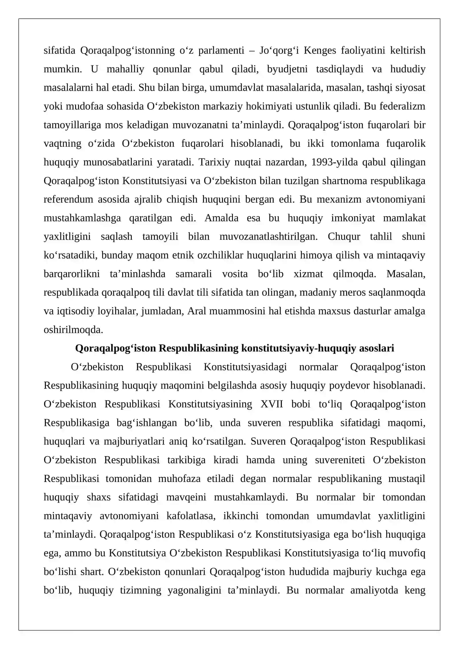 Qoraqalpog‘iston Respublikasining huquqiy maqomi 3