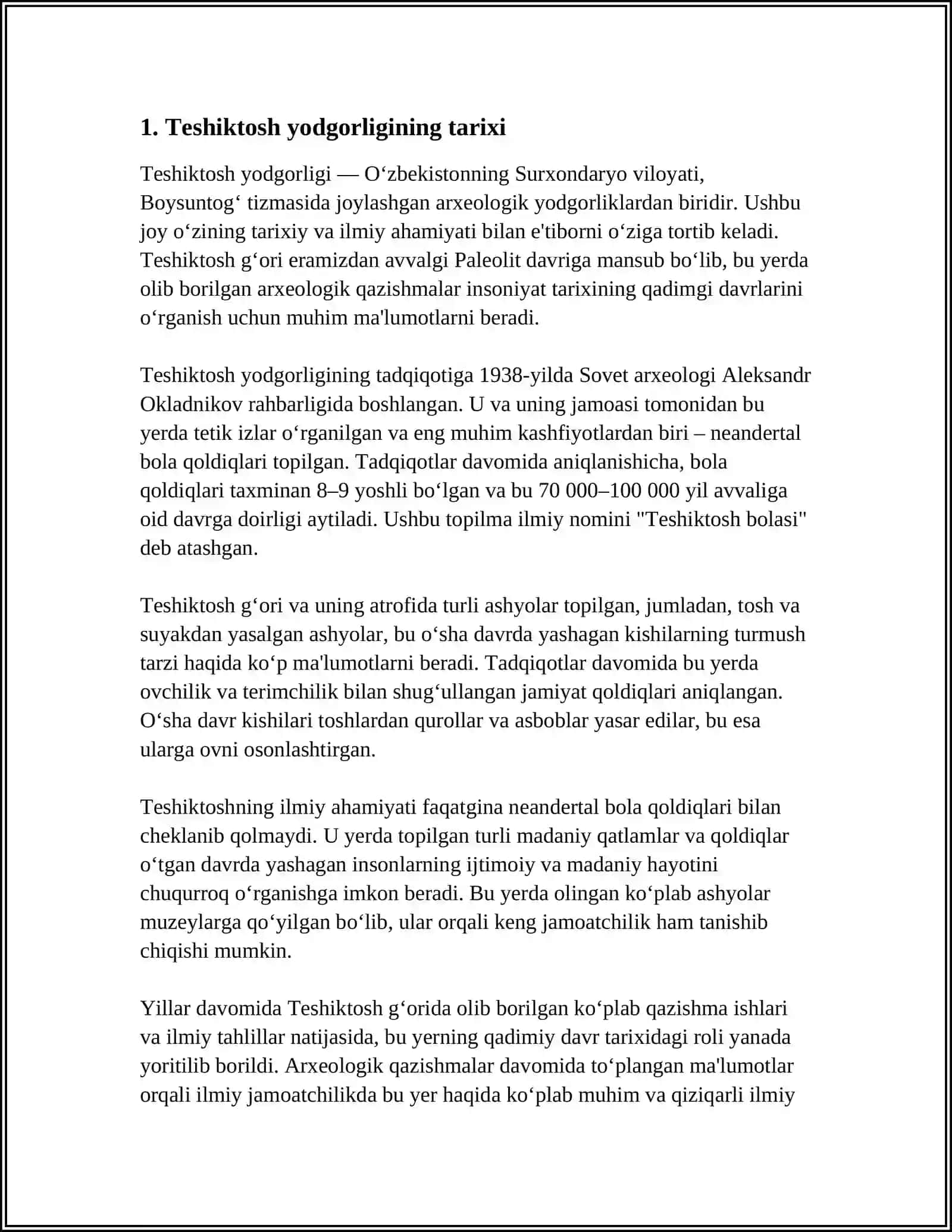 QOYA TOSH SUR'ATLARINING USLUBLARI. TESHIKTOSH YODGORLIGI 3