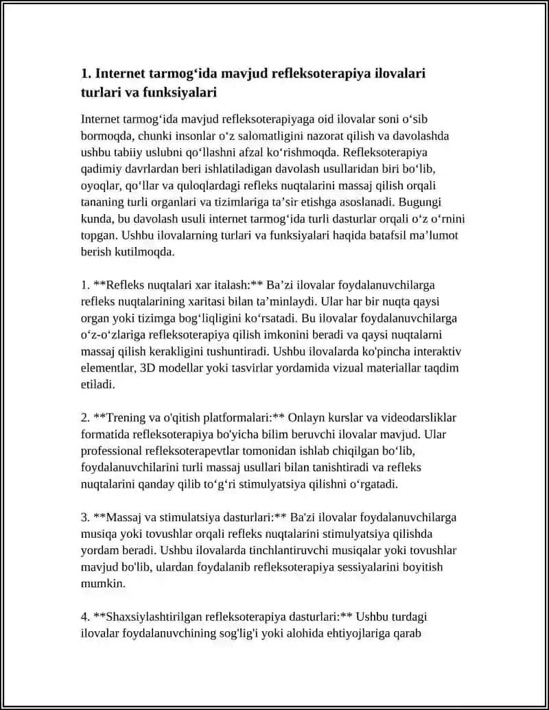 INTERNET TARMOGʻIDA MAVJUD REFLEKSOTERAPIYAGA OID DASTURLAR 3