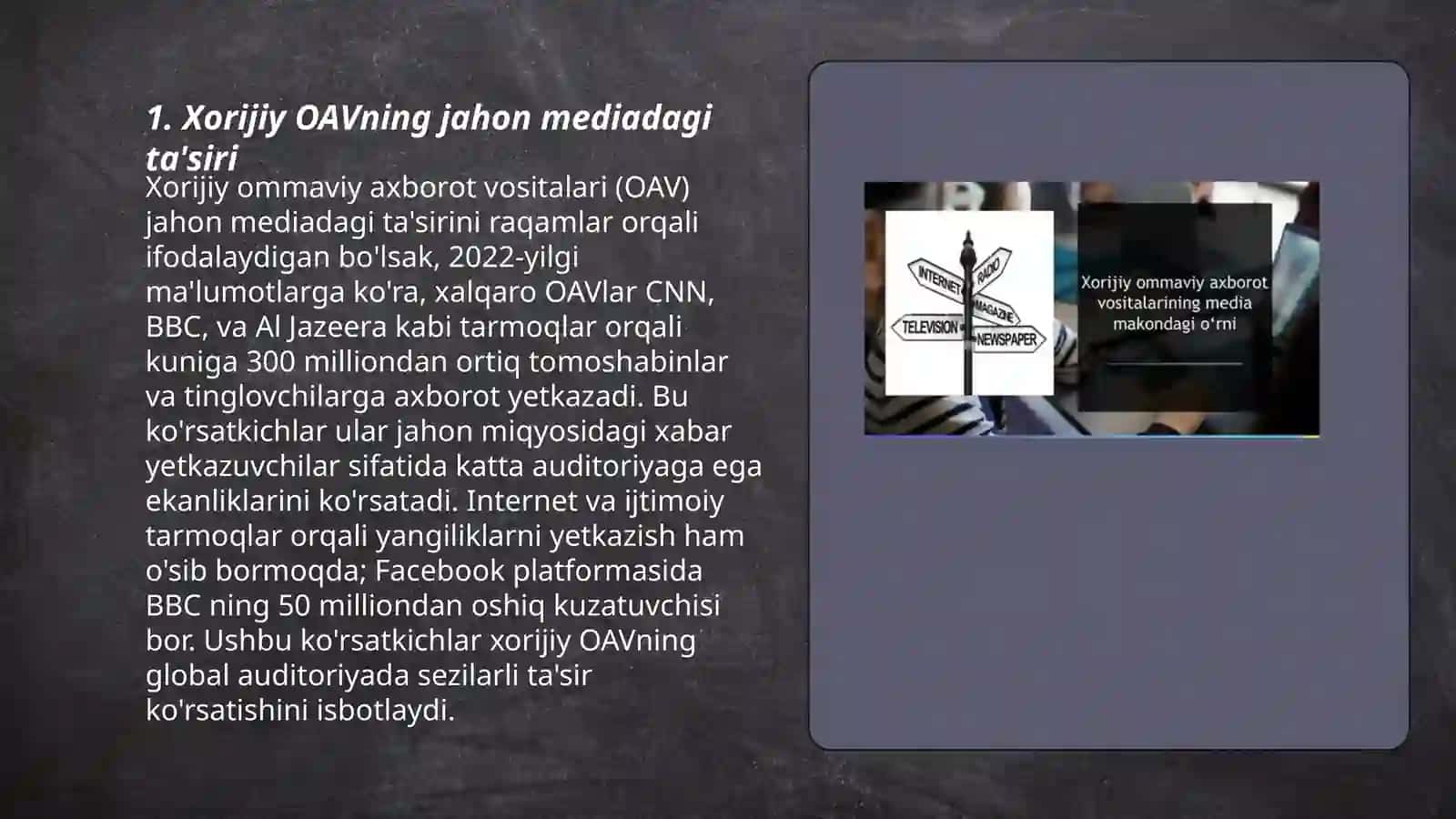 Xorijiy OAV ning media makondagi o'rni 3