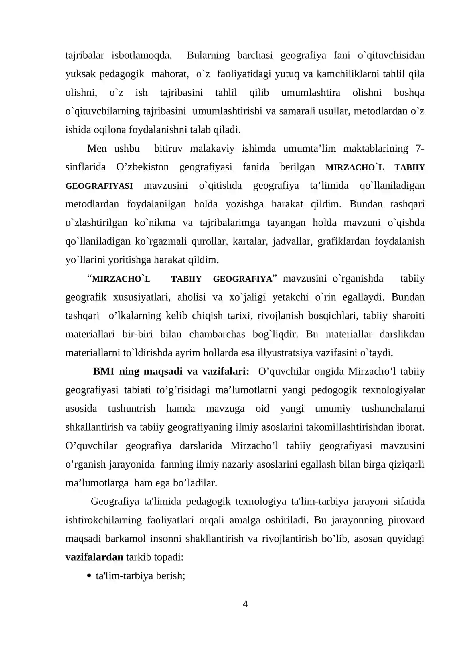 MIRZACHO`L TABIIY- GEOGRAFIK RAYONI MAVZUSINI O`QITISHDA PEDAGOGIK TEXNOLOGIYALARNI NG AHAMIYATI 3
