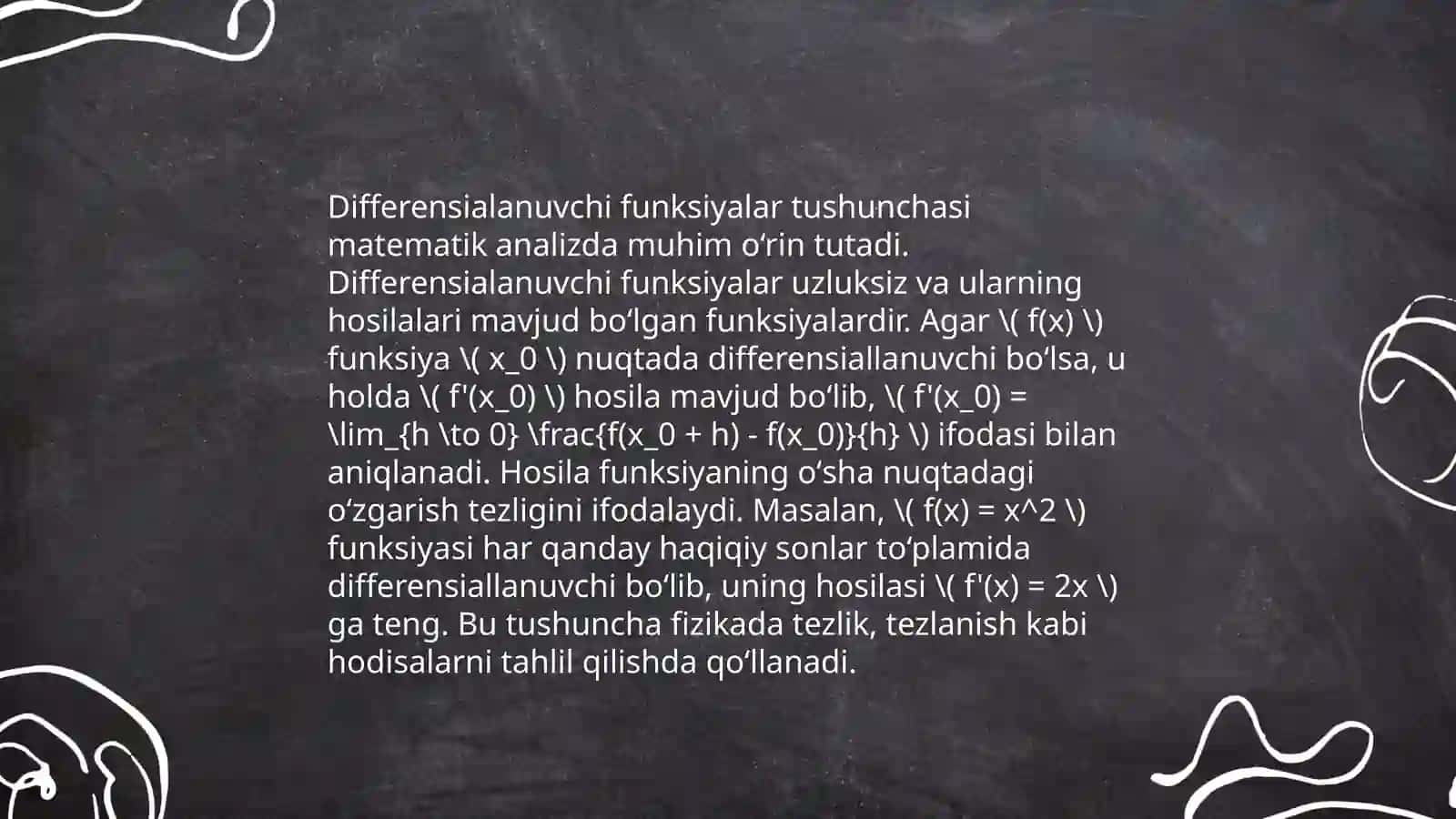 Differensialanuvchi funksiyalar va ular uchun asosiy teoremalari 3