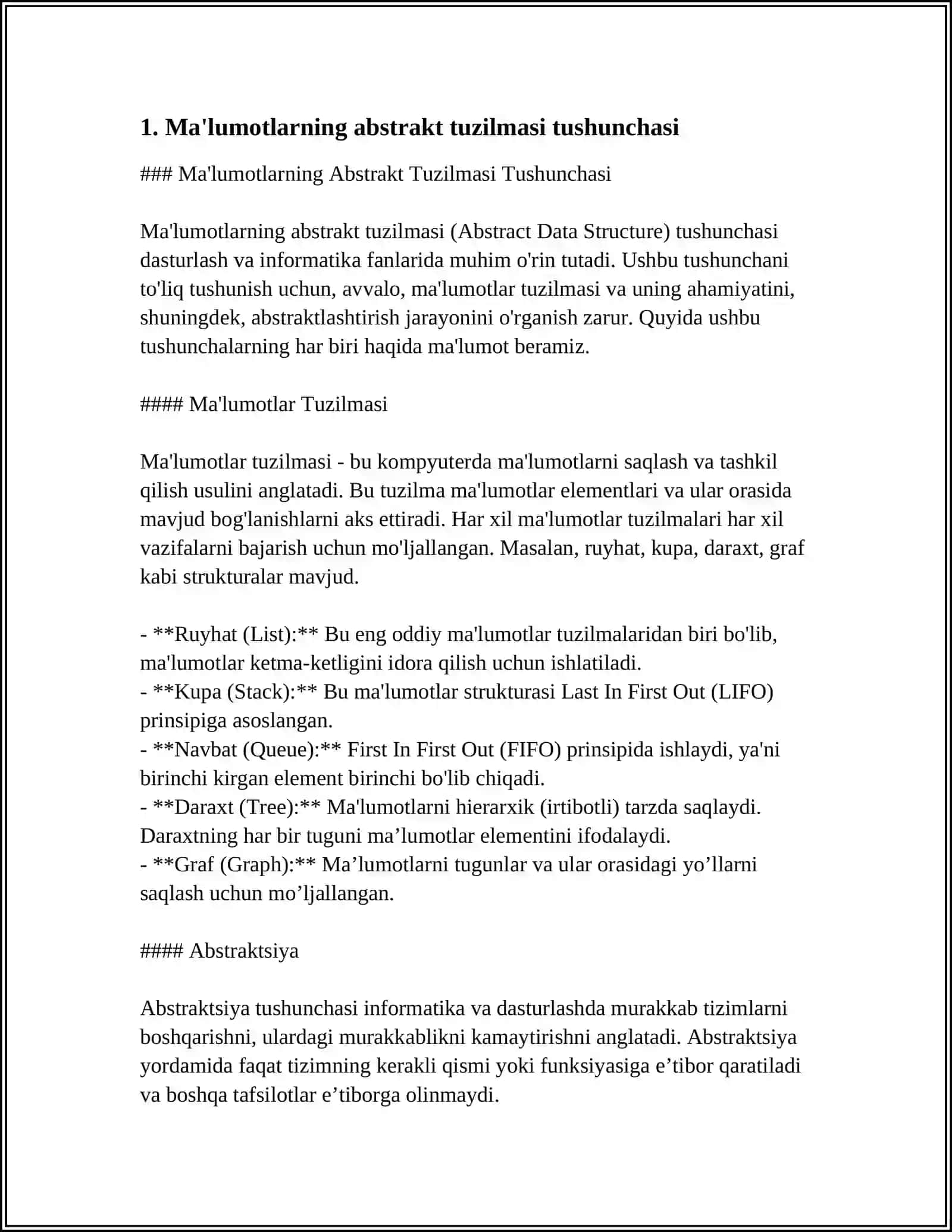 MA'LUMOTLARNING ABSTRAKT TUZILMASI 3