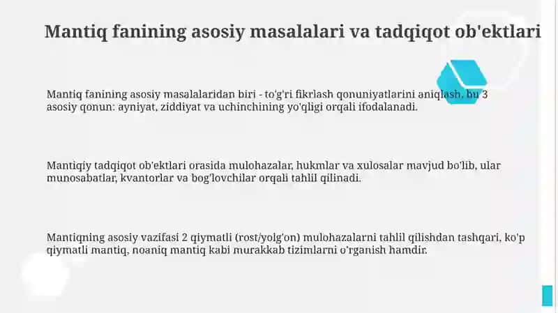 Mantiqiy ilmlarning asosiy masalari va ularni tatqiq etidh masalalari 3