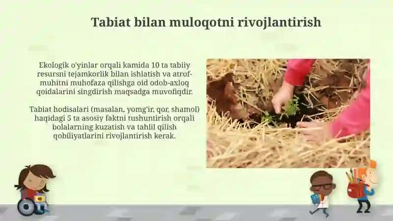 Maktabgacha talim tashkilotlarida ekologik tarbiya berishning maqsad va vazifalari 3