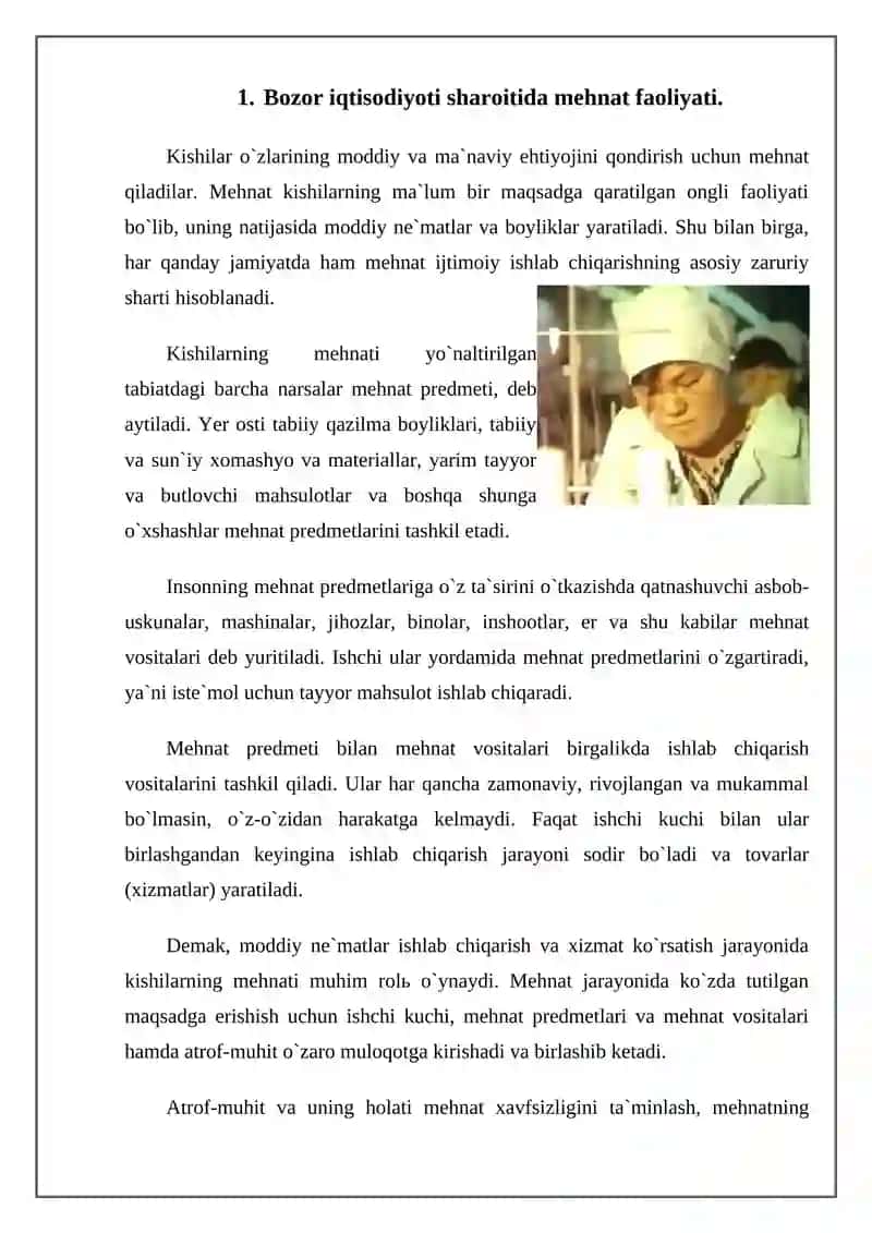 Bozor iqtisodiyoti sharoitida mehnat faoliyati 3