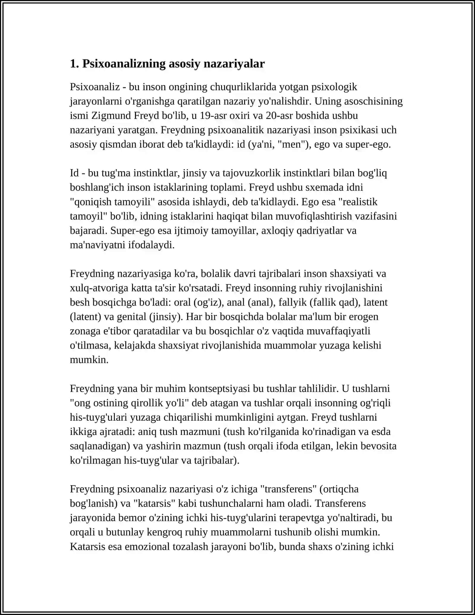 PSIXOANALIZ VA PSIXODINAMIK TERAPIYA GESHTALTPSIXOLOGIYA VA BIXEVIORIZM 3