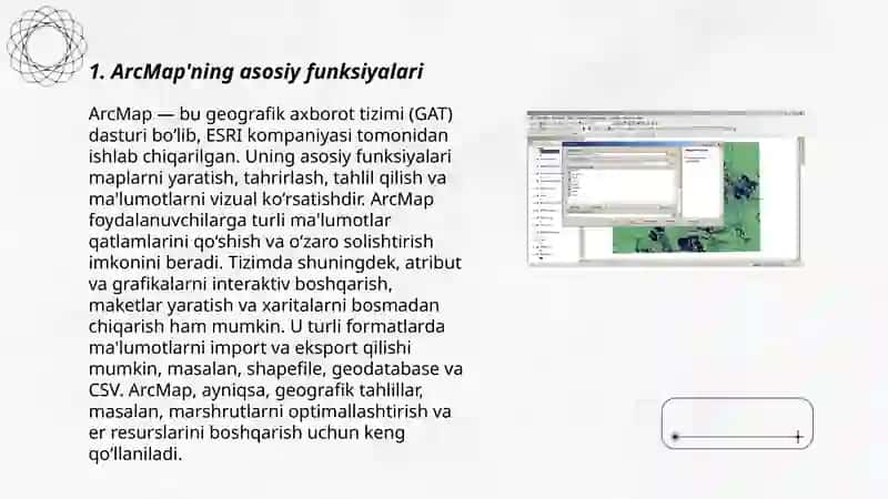 ArcMap Geoaxborot Tizimlarida Geografik Ma'lumotlarni Tahlil Qilish 3