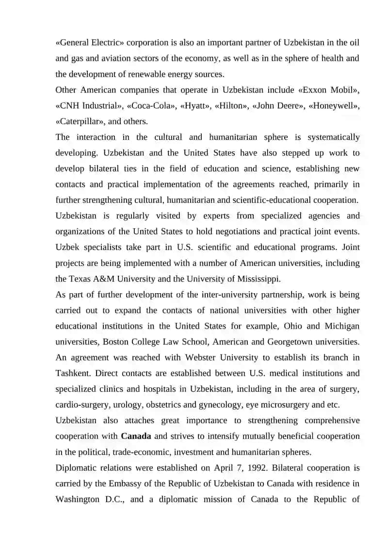 The Relation of Uzbekistan with Other Countries 3