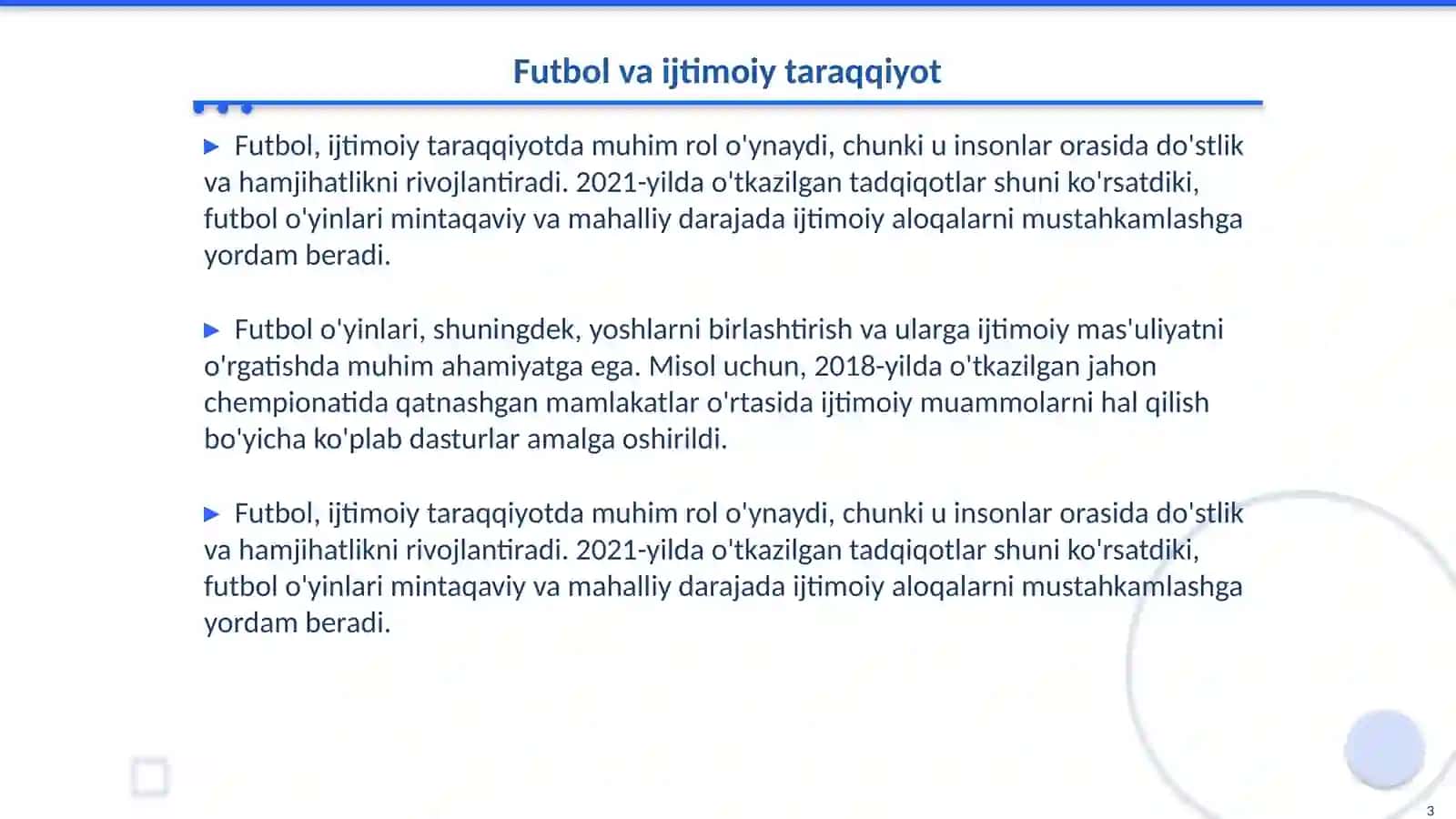 Futbol va ijtimoiy taraqqiyot 3