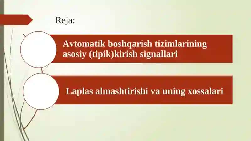 АVTОMАTIK BОSHQАRISH TIZIMLАRININGMАTЕMАTIK IFОDАSI 3