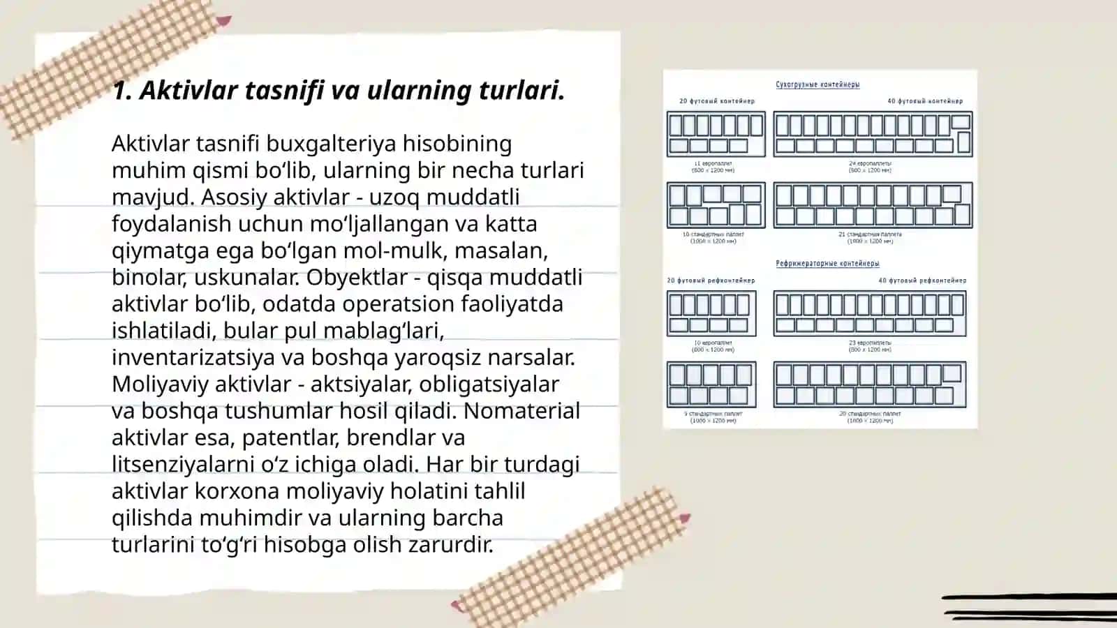 Korxona aktivlari harakati to'g'risidagi hisobotlarni tuzish uchun ko'rsatkichlarni tanlash tamoyillari 3