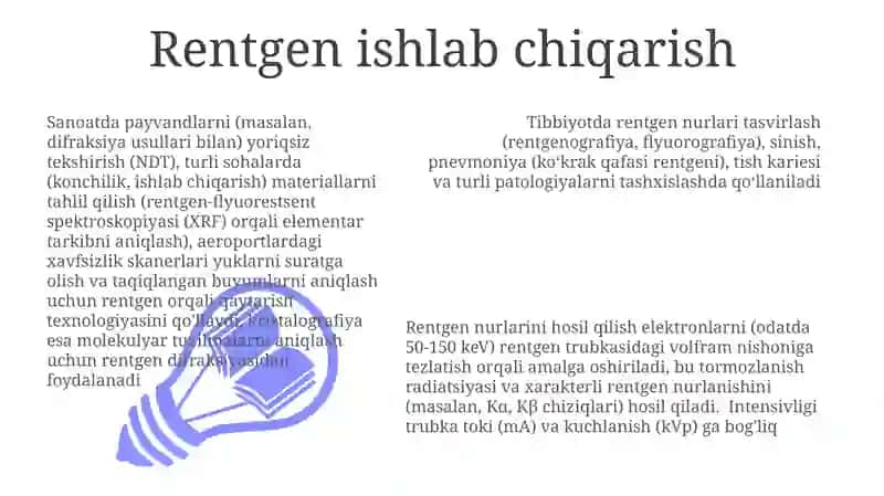 Rentgen ishlab chiqarish 3