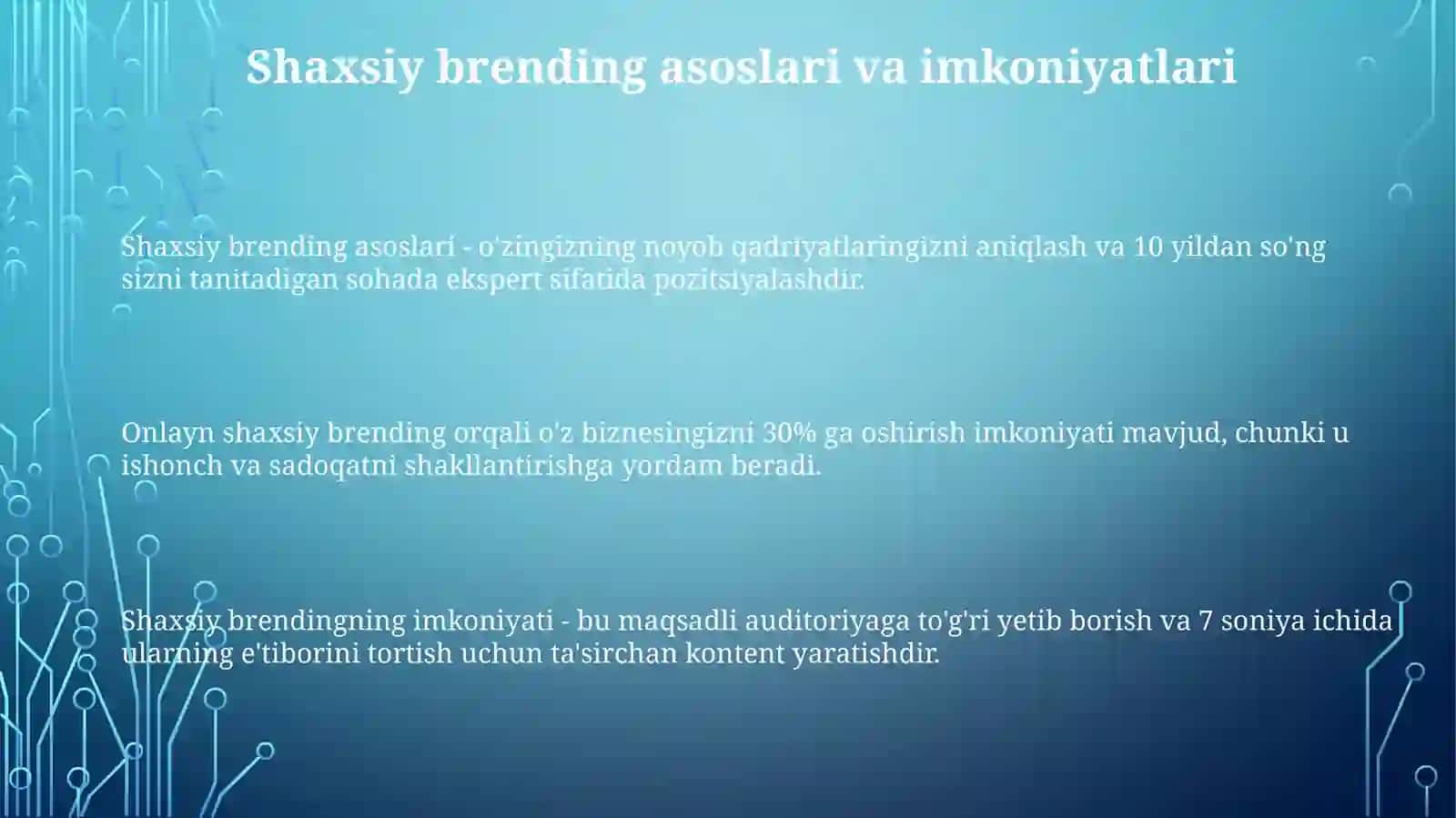 Shaxsiy brendni shakllantirish: imkoniyatlar va xatarlar 3