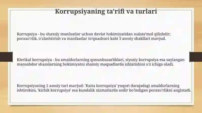Korrupsiyaning ta'rifi va turlari 3