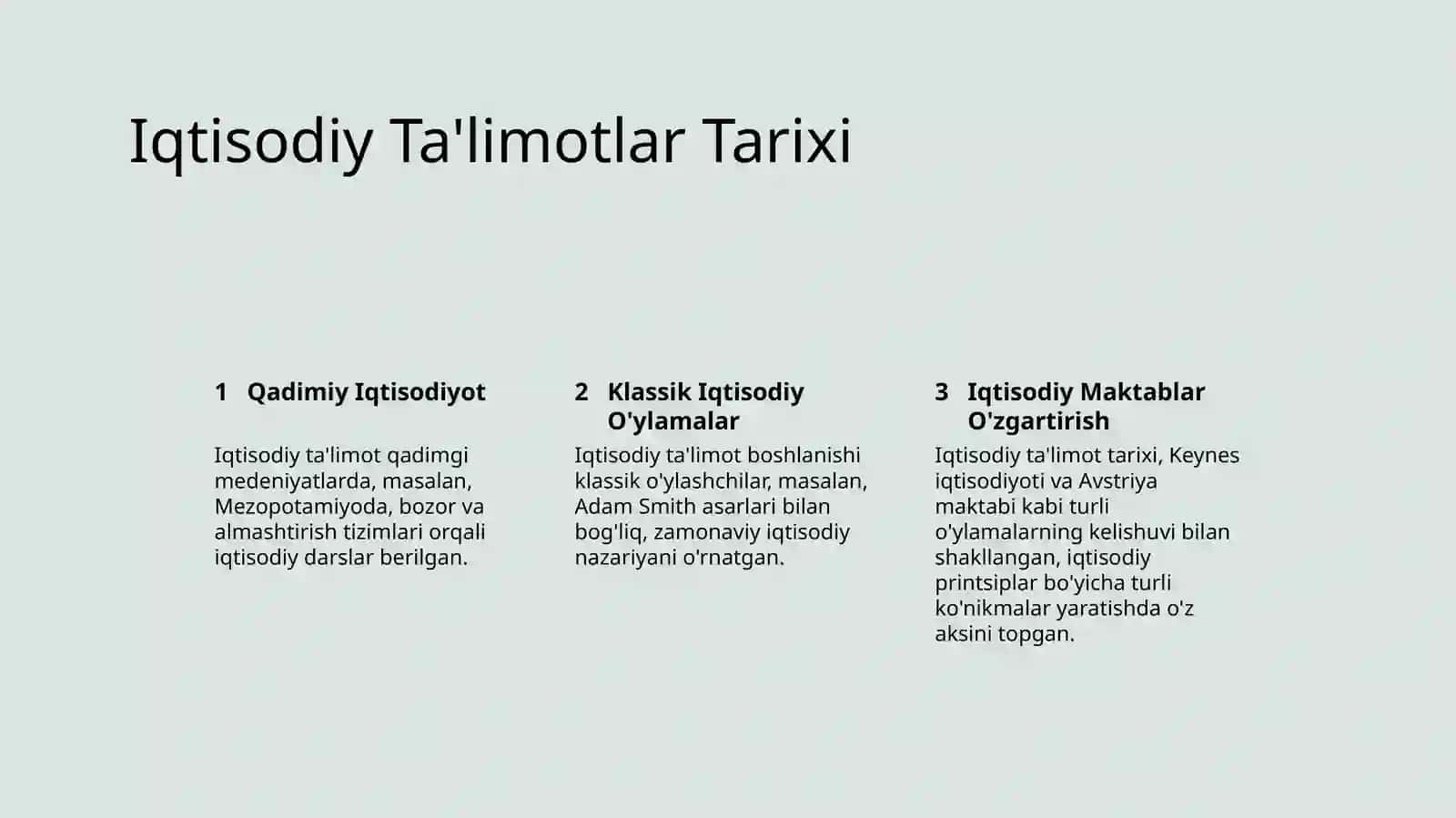 Iqtisodiy taʼlimotlar tarixi 3