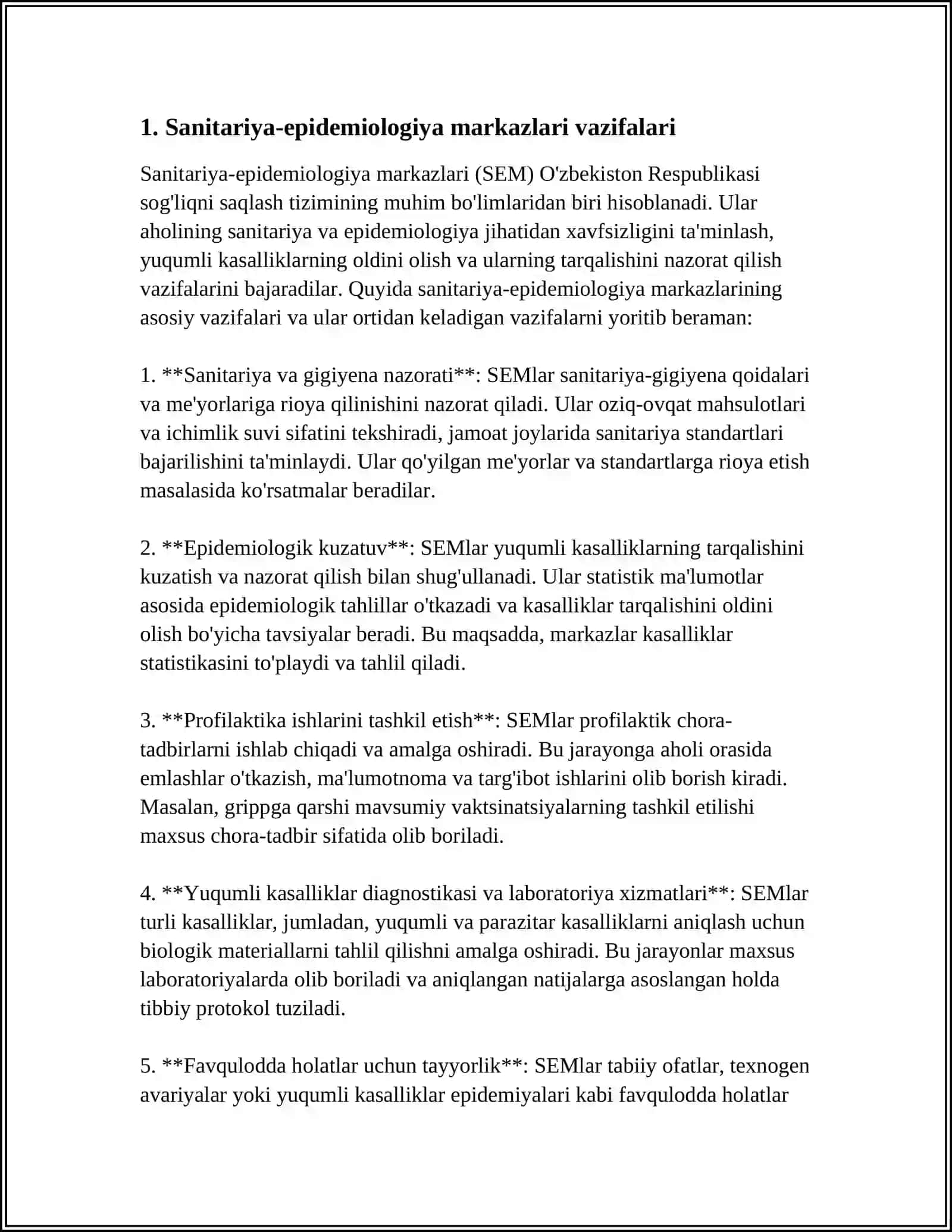 SANITARIYA EPIDEMIOLOGIYA OSOYISHTALIK MARKAZIDA AMALIYOTCHI TALABANING 14 KUNI 3