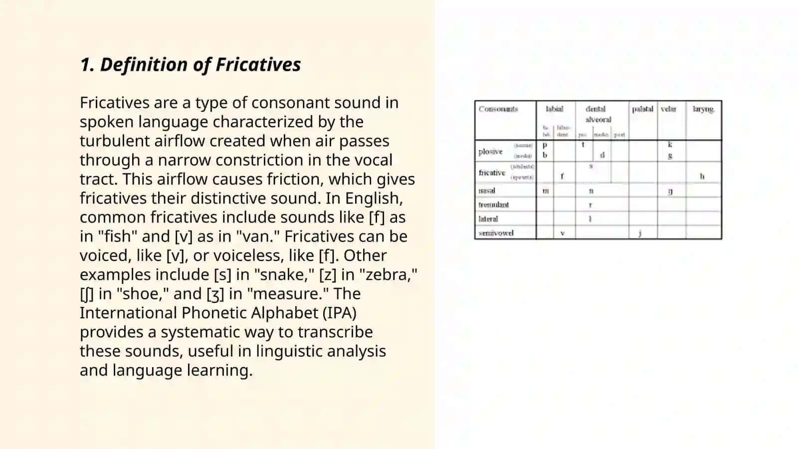 Fricatives and affricatives 3